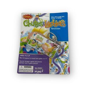 Chutes & Ladders Game Keychain Key Miniature Board 2005 Hasbro Basic Fun New